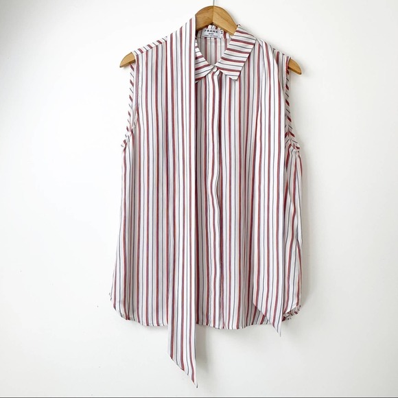 FRAME Women’s Le Scarf Silk Sleeveless Blouse L - Picture 7 of 10
